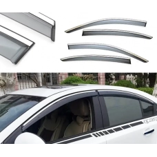 ветровик Honda CR-V 2006–2012 (скотч) TopVisor  c хром молдингом