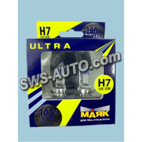 лампа H7 12V 55 W Маяк Super Light +100% (2шт)