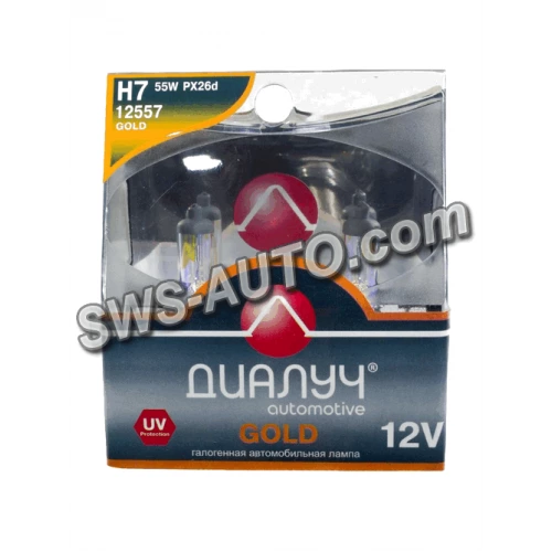 лампа H7 12V 55 W Диалуч Gold (2шт)