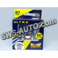 лампа H7 12V 55 W Маяк Super White+30% 4000K(2шт)