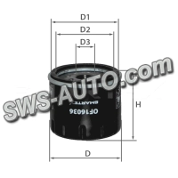 фильтр масл. Renault Logan, Kangoo 1.5dCi-1.9D (h=64mm) (высокий)  (SMARTEX)