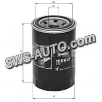 фильтр масл. Mitsubishi L 200  2.5D,TD,DI-D 96->  (MAHLE)