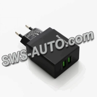 зарядка от cети 220В на  2USB 2.4A черная