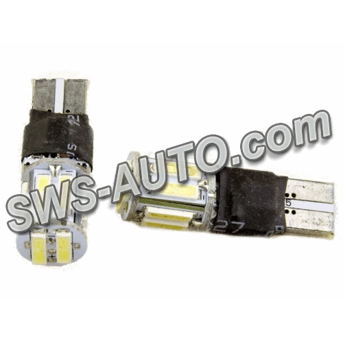 Лампа светодиодная БЦ 12-5 лазер. WHITE 10 SMD 7014 CANBUS с резистором