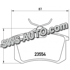 колодки гальмівні задні Renault Megane II/VW Passat 5B 96-05  (BREMBO)