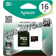 карта памяти microSDHC  16Gb class 10 (adapter SD)  Apacer