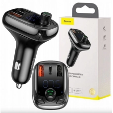 FM модулятор Baseus CCTM-B01  USB/MP3/12-24В/microSD/USB быстрая зарядка 3,4А/Bluetooth 5.0