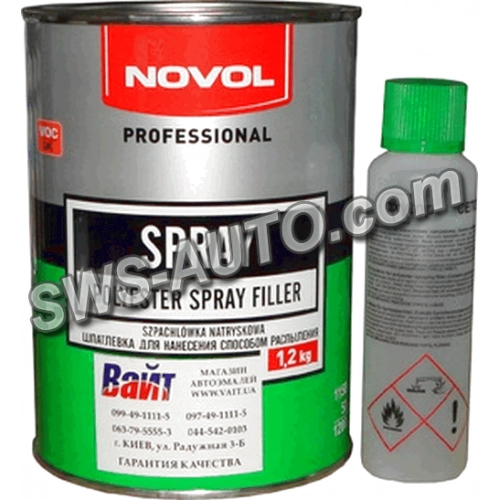 шпаклівка Novol SPRAY банка 1.2 кг без розчинника