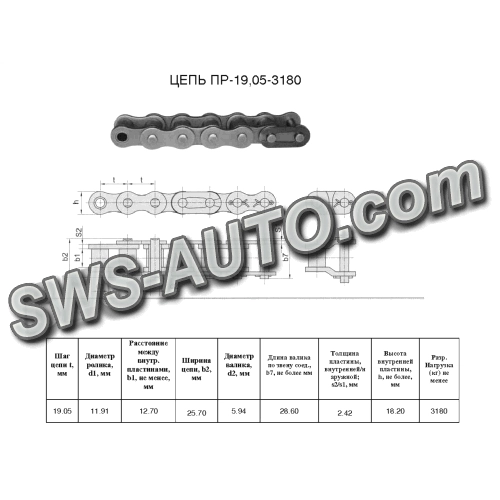 Ланка сполучна С-ПР-19,05-3180 (12A-1-CL) CT chain
