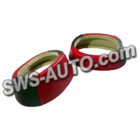 подиум динамика ОВАЛ высокий косой черно-красный (2шт) кожзам