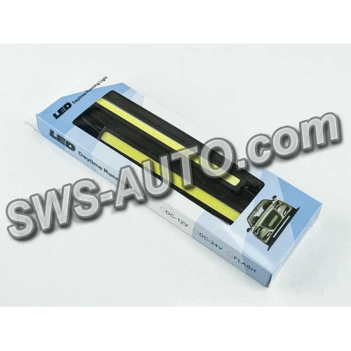 ходовые огни 12V DRL COB 170х15мм WHITE черные