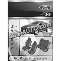 чехлы салона Ford Focus 3 2010-> хэтчбек раздельная  "под заказ"