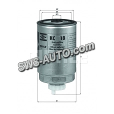 фильтр топливный Fiat Ducato 2.5D/TD (88-02), VW Golf II 1.6D/TD  (MAHLE)