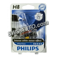 лампа Н 8 12V 35W  PHILIPS White Vision +60% 4300K