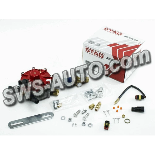 редуктор ГБО 4-е пок.STAG R01 (пропан-бутан)  до 250 л.с. (185 кВт) с ЭМК газа Valtek