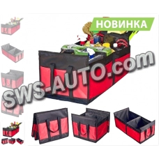 сумка - органайзер у багажник складана 600х370х250мм Штурмовик чорно-червоний