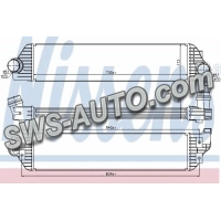 радиатор интеркулера Renault Master 2.3dCi 10-> RWD  (NISSENS)
