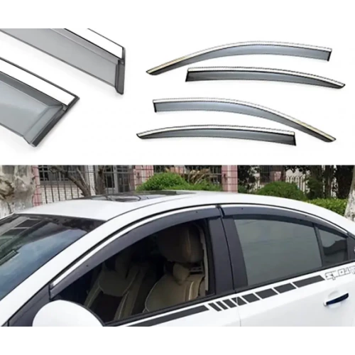 ветровик Honda CR-V 2006–2012 (скотч) TopVisor  c хром молдингом