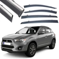 ветровик Mitsubishi ASX 2010->  (скотч) TopVisor  c хром молдингом