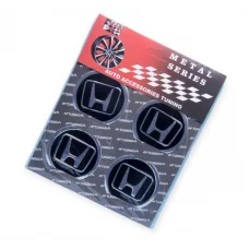наклейка на колісний диск/ковпак d 60 мм  Honda чорна (4шт)