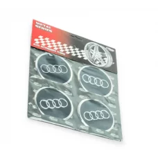 наклейка на колісний диск/ковпак d 60 мм  Audi чорна (4шт)