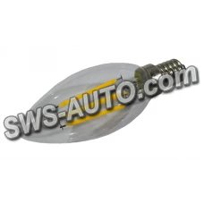 лампа побутова діодна 220V E14  4W C35 3000K Filament теплий білий