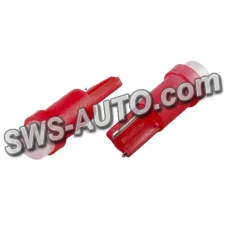 Лампа LED БЦ 12V W1,2W (W2x4,6d) T5 RED COB (спл.свет)