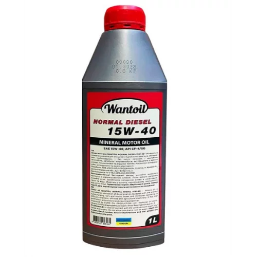 олива WANTOIL 15W-40 NORMAL DIESEL CF-4/SG (1л)