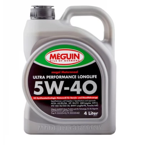 масло Meguin 5W-40 Ultra Performance LongLife SM/CF (4л)