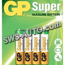 батарейка  AAA  лужна 1.5V мініпальчик GP Super Alkaline 4шт  плівка