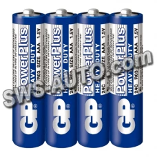 батарейка  AAA  сольова 1.5V мініпальчик GP PowerPlus 4шт  плівка