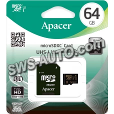 карта памяти microSDHC  64Gb class 10  Apacer до R85MB/s