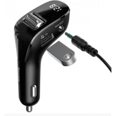 FM модулятор Baseus CCF40-01  USB/MP3/12-24В/USB зарядка 2А/Bluetooth 5.0