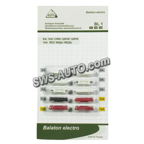 предохранители 2101 (Balaton) 8A-16A (10шт - 7цинк+3медь)